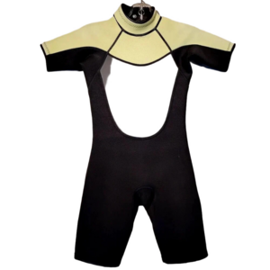 Men's Neoprene Shorty Lime Green & Black Short Sleeve Wetsuit Size Medium